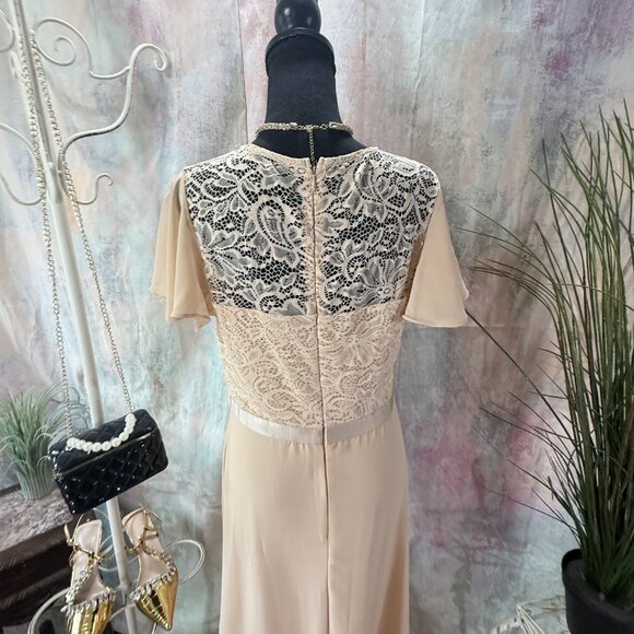📌Bery Love Champagne Wedding Guest -  Cocktail - Prom - Formal Dress With Lace - Picture 9 of 15
